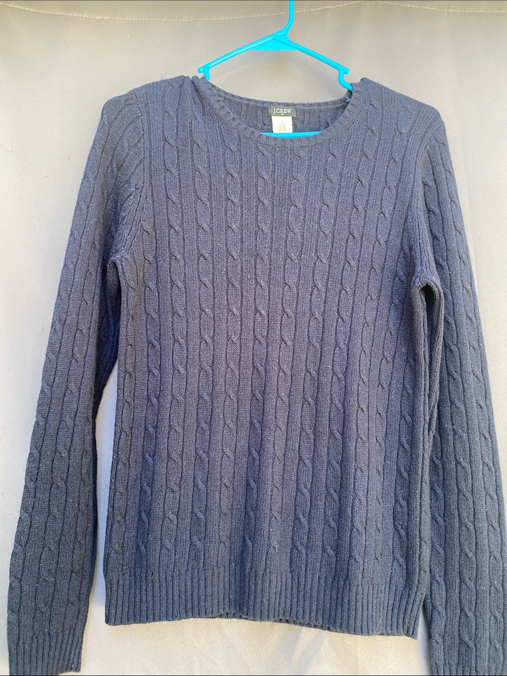 J. Crew Navy Cable-Knit Crewneck Sweater